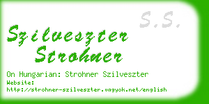 szilveszter strohner business card